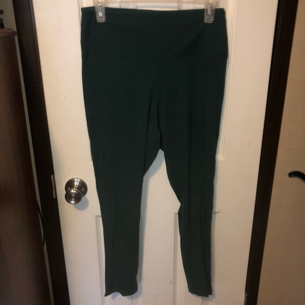 PINK ribbed yoga leggings